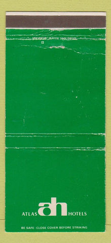 Matchbook Cover - Atlas Hotels San Diego Van Nuys Scottsdale WORN 30 Strike