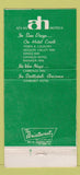 Matchbook Cover - Atlas Hotels San Diego Van Nuys Scottsdale WORN 30 Strike
