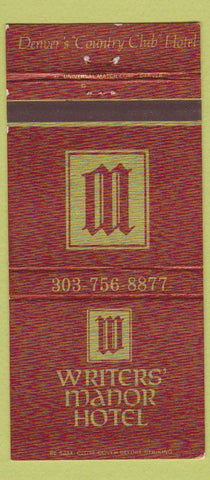 Matchbook Cover - Writers' Manor Hotel Denver Colorado 30 Strike