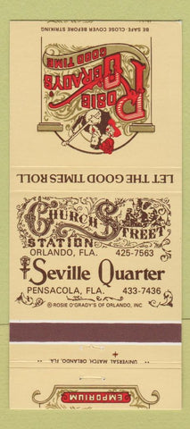 Matchbook Cover - Rosie O'Grady's Good Time Orlando Pensacola FL 30 Strike