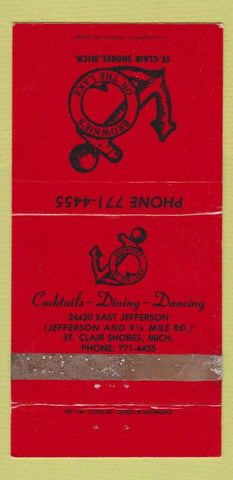 Matchbook Cover - Brownie's on the Lake ST Clair Shores MI WEAR 30 Strike