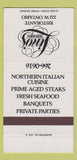 Matchbook Cover - Lino's River North Italian Chicago IL 30 Strike