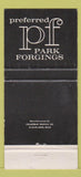Matchbook Cover - Preferred Park Forgings IMPRINT WORN 30 Strike