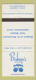 Matchbook Cover - Bishop's Restaurant Lawrence MA 30 Strike