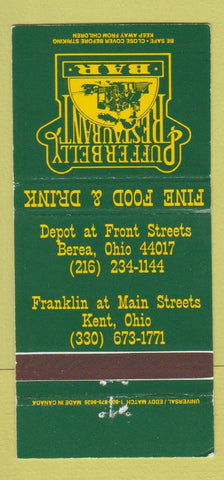 Matchbook Cover - Puffer Belly Restaurant Kent OH 30 Strike