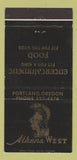 Matchbook Cover - Athens West Portland OR WEAR 30 Strike