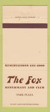 Matchbook Cover - The Fox Restaurant Milwaukee? 30 Strike