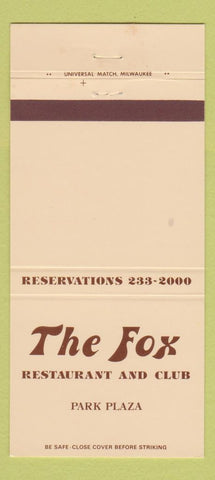 Matchbook Cover - The Fox Restaurant Milwaukee? 30 Strike