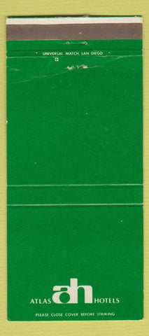 Matchbook Cover - Atlas Hotels San Diego Van Nuys CA Scottsdale 30 Strike