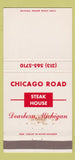 Matchbook Cover - Chicago Road Steak House Dearborn MI WORN 30 Strike