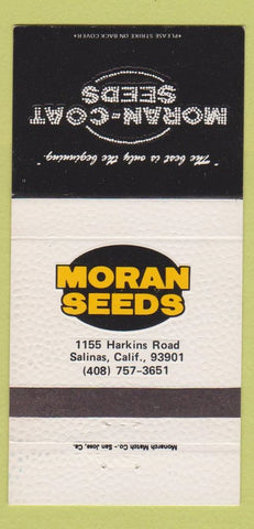 Matchbook Cover - Moran Coat Seeds Salinas CA 30 Strike