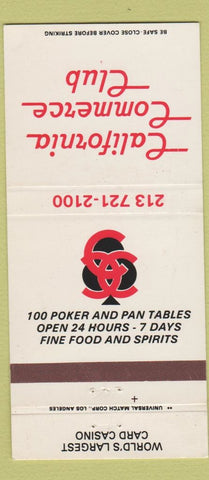 Matchbook Cover - California Commerce Club Casino Commerce CA 30 Strike