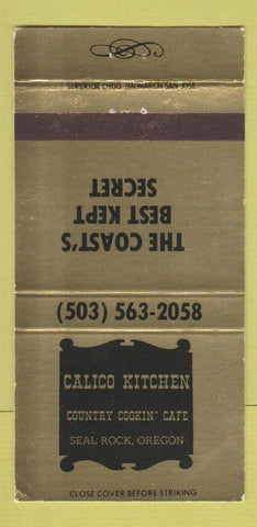 Matchbook Cover - Calico Kitchen Seal Rock OR 30 Strike