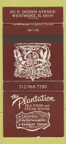 Matchbook Cover - The Plantation Restaurant Westmont IL 30 Strike
