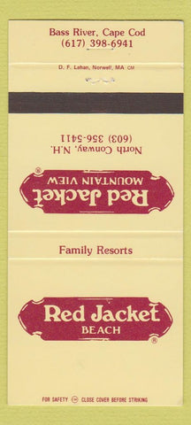 Matchbook Cover - Red JACket Beach Bass River Cape Cod MA North Conway 30 Strike