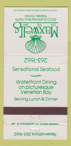 Matchbook Cover - Maxwell's on the Bay Naples FL 30 Strike