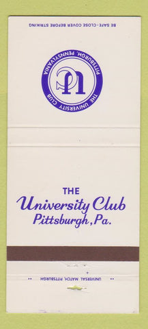 Matchbook Cover - University Club Pittsburgh PA 30 Strike