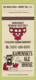 Matchbook Cover - Kaminski's Ale House Cherry Hill NJ WEAR 30 Strike