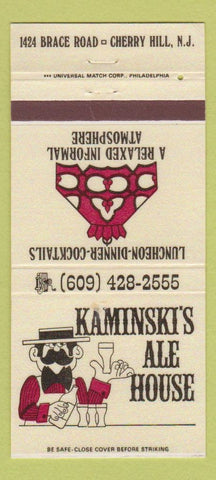 Matchbook Cover - Kaminski's Ale House Cherry Hill NJ WEAR 30 Strike