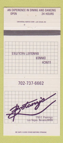 Matchbook Cover - Botany's Las Vegas NV 30 Strike