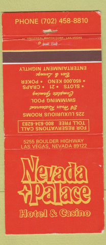 Matchbook Cover - Nevada Palace Hotel Casino Las Vegas NV WORN 30 Strike