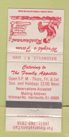 Matchbook Cover - Wright's Farm Restaurant Harrisville RI WORN 30 Strike