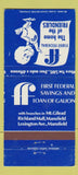 Matchbook Cover - First Federal Savings Loan Mansfield OH WEAR 30 Strike