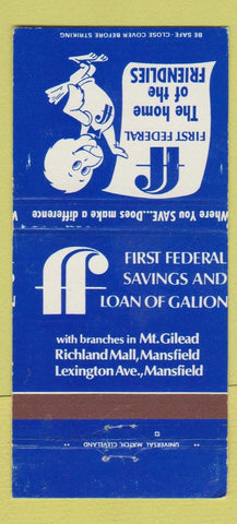 Matchbook Cover - First Federal Savings Loan Mansfield OH WEAR 30 Strike