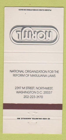 Matchbook Cover - NORML Marijuana Advocacy Washington DC 30 Strike
