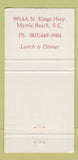 Matchbook Cover - Chestnut Hill Restaurant Myrtle Beach SC WEAR 30 Strike