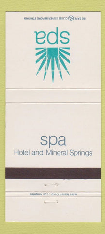 Matchbook Cover - Spa Hotel Mineral Springs Palm Springs CA 30 Strike