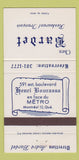 Matchbook Cover - Chez Bardet French Restaurant Montreal QC WEAR 30 Strike