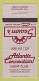 Matchbook Cover - Atlantic Connection Night Club Oak Bluffs MA WORN 30 Strike