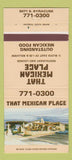 Matchbook Cover - That Mexican Place Denver Colorado 30 Strike