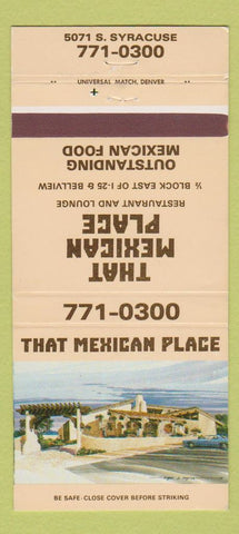 Matchbook Cover - That Mexican Place Denver Colorado 30 Strike