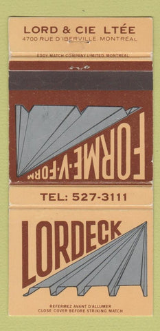 Matchbook Cover - Forme V Form Montreal QC WEAR steel 30 Strike