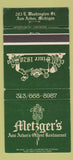 Matchbook Cover - Metzger's Ann Arbor MI Restaurant 30 Strike