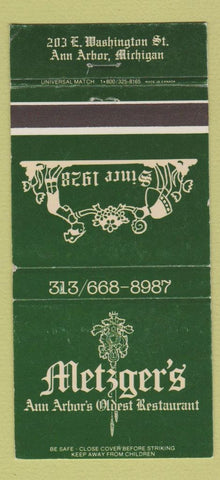 Matchbook Cover - Metzger's Ann Arbor MI Restaurant 30 Strike
