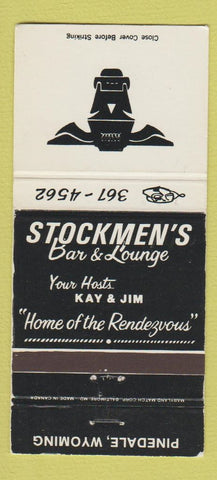 Matchbook Cover - Stockmen's Bar Lounge Pinedale WY 30 Strike