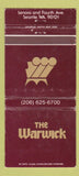 Matchbook Cover - The Warwick Seattle WA WORN 30 Strike