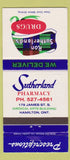 Matchbook Cover - Ron Sutherland's Drugs Hamilton ON 30 Strike