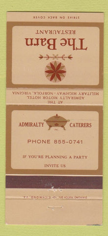 Matchbook Cover - Barn Restaurant Norfolk VA 30 Strike