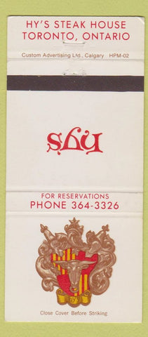 Matchbook Cover - Hy's Restaurant Steak Toronto ON 30 Strike