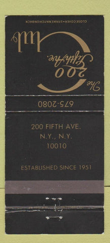 Matchbook Cover - 200 Fifth Ave Club New York City 30 Strike