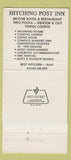 Matchbook Cover - Hitching Post Inn Cheyenne WY 30 Strike