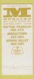 Matchbook Cover - Moraine Dayton OH 30 Strike