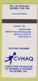 Matchbook Cover - Cvhaq Quebec QC 30 Strike