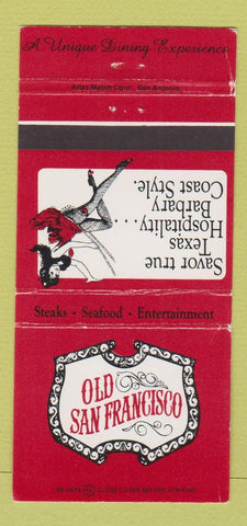 Matchbook Cover - Old San Francisco Houston Dallas Austin TX WEAR 30 Strike
