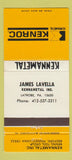 Matchbook Cover - Kennamet Mining Tools Latrobe PA 30 Strike