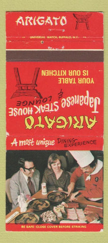 Matchbook Cover - Arigato Japanese Syracuse Buffalo Rochester NY WEAR 30 Strike